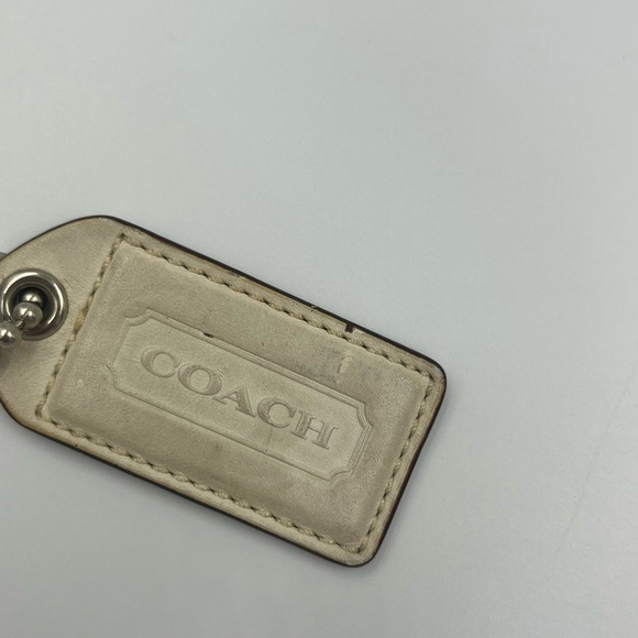 Vintage Coach Large Cream Leather Hang Tag Charm Tag Replacement Used - Picture 8 of 8
